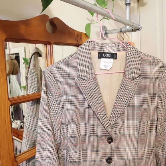 Like new MINI JUMPSUIT - Blazer style plaid Romper XS/S sexy office chic - Picture 12 of 16